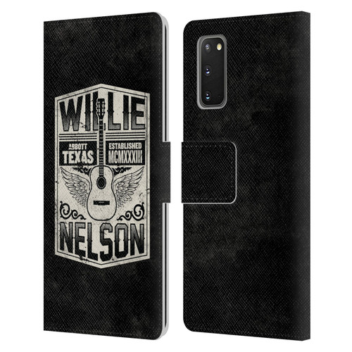 Willie Nelson Grunge Flying Guitar Leather Book Wallet Case Cover For Samsung Galaxy S20 / S20 5G