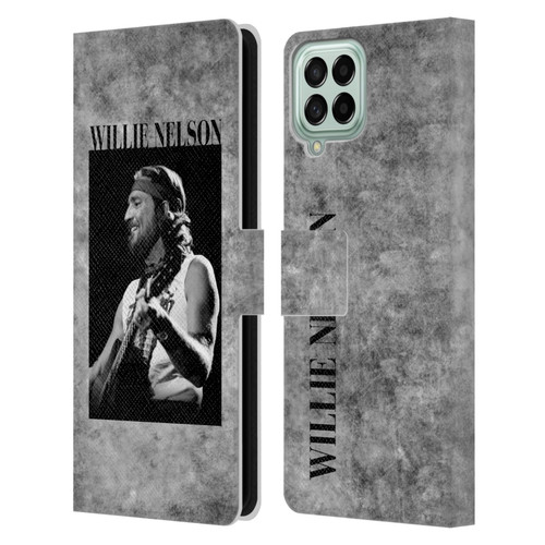 Willie Nelson Grunge Black And White Leather Book Wallet Case Cover For Samsung Galaxy M33 (2022)