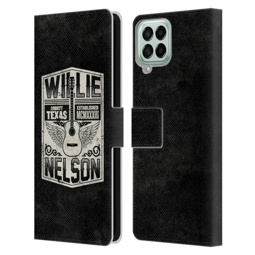 Willie Nelson Grunge Flying Guitar Leather Book Wallet Case Cover For Samsung Galaxy M33 (2022)