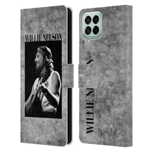 Willie Nelson Grunge Black And White Leather Book Wallet Case Cover For Samsung Galaxy M53 (2022)