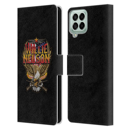 Willie Nelson Grunge Eagle Leather Book Wallet Case Cover For Samsung Galaxy M53 (2022)