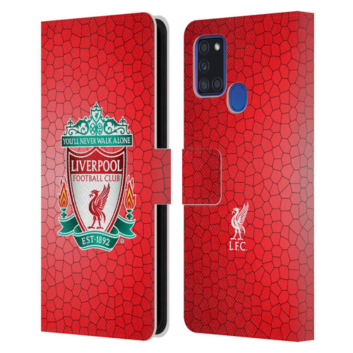 Liverpool Football Club Crest 2 Red Pixel 1 Leather Book Wallet Case Cover For Samsung Galaxy A21s (2020)