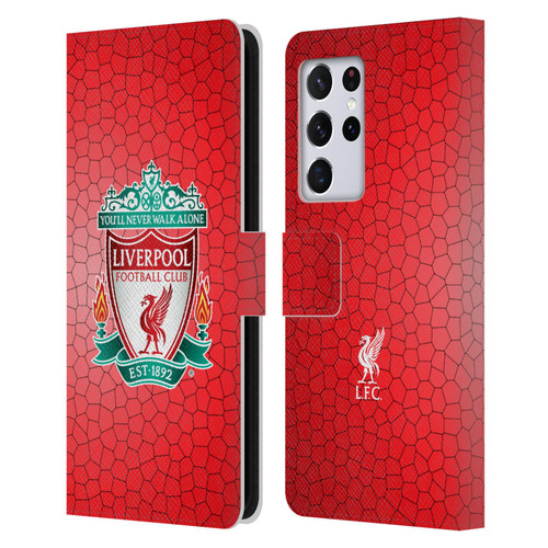 Liverpool Football Club Crest 2 Red Pixel 1 Leather Book Wallet Case Cover For Samsung Galaxy S21 Ultra 5G