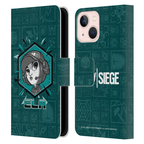Tom Clancy's Rainbow Six Siege Chibi Operators Ela Leather Book Wallet Case Cover For Apple iPhone 13 Mini
