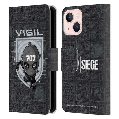 Tom Clancy's Rainbow Six Siege Chibi Operators Vigil Leather Book Wallet Case Cover For Apple iPhone 13 Mini