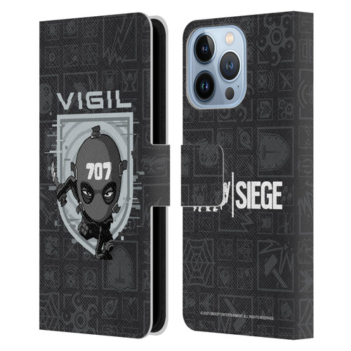 Tom Clancy's Rainbow Six Siege Chibi Operators Vigil Leather Book Wallet Case Cover For Apple iPhone 13 Pro