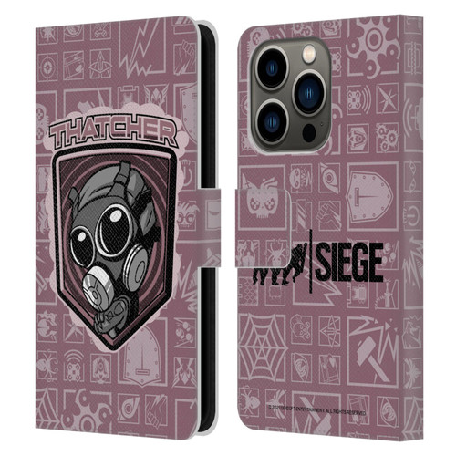 Tom Clancy's Rainbow Six Siege Chibi Operators Thatcher Leather Book Wallet Case Cover For Apple iPhone 14 Pro