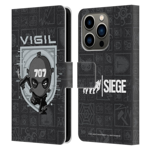 Tom Clancy's Rainbow Six Siege Chibi Operators Vigil Leather Book Wallet Case Cover For Apple iPhone 14 Pro