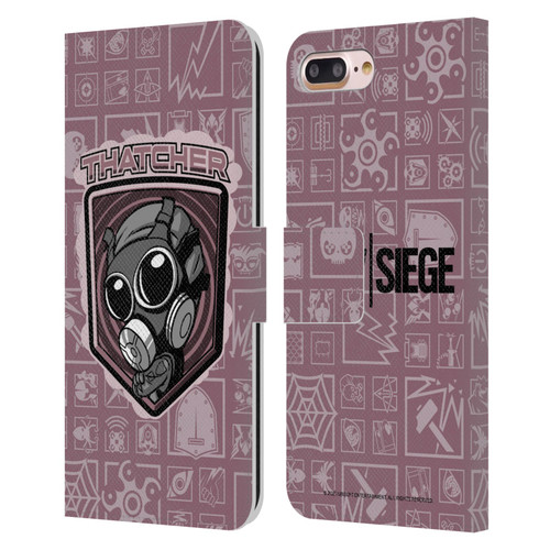 Tom Clancy's Rainbow Six Siege Chibi Operators Thatcher Leather Book Wallet Case Cover For Apple iPhone 7 Plus / iPhone 8 Plus