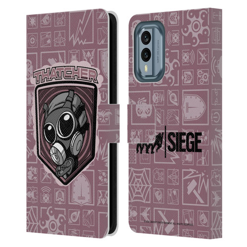 Tom Clancy's Rainbow Six Siege Chibi Operators Thatcher Leather Book Wallet Case Cover For Nokia X30