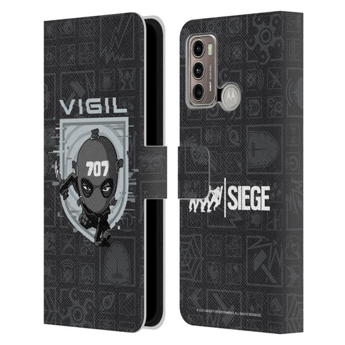 Tom Clancy's Rainbow Six Siege Chibi Operators Vigil Leather Book Wallet Case Cover For Motorola Moto G60 / Moto G40 Fusion