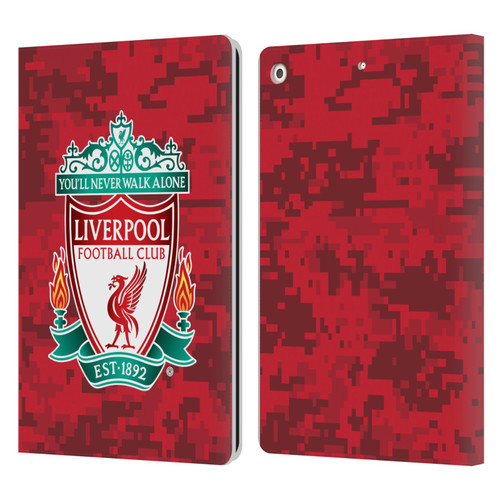 Liverpool Football Club Digital Camouflage Home Red Crest Leather Book Wallet Case Cover For Apple iPad 10.2 2019/2020/2021
