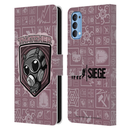 Tom Clancy's Rainbow Six Siege Chibi Operators Thatcher Leather Book Wallet Case Cover For OPPO Reno 4 5G