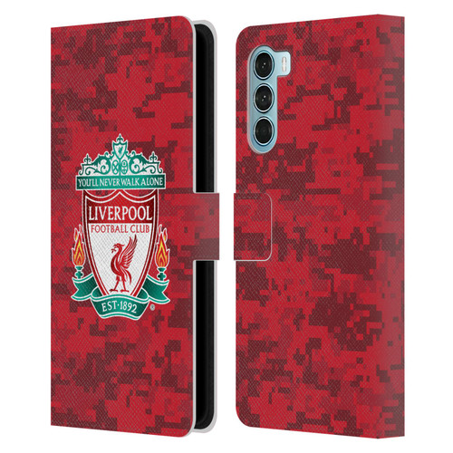 Liverpool Football Club Digital Camouflage Home Red Crest Leather Book Wallet Case Cover For Motorola Edge S30 / Moto G200 5G