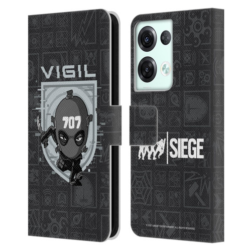 Tom Clancy's Rainbow Six Siege Chibi Operators Vigil Leather Book Wallet Case Cover For OPPO Reno8 Pro