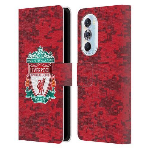 Liverpool Football Club Digital Camouflage Home Red Crest Leather Book Wallet Case Cover For Motorola Edge X30
