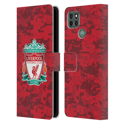 Liverpool Football Club Digital Camouflage Home Red Crest Leather Book Wallet Case Cover For Motorola Moto G9 Power