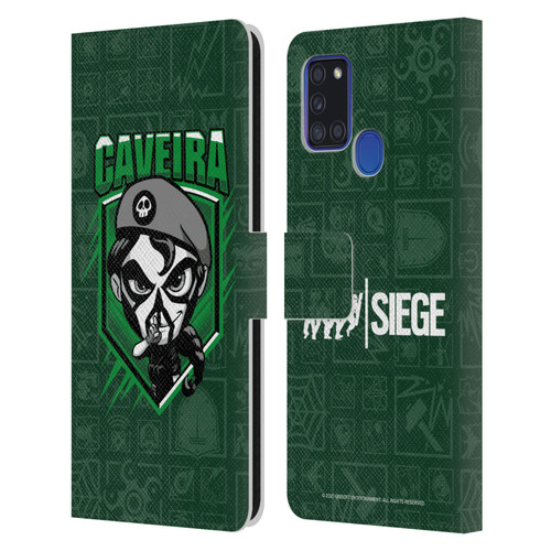 Tom Clancy's Rainbow Six Siege Chibi Operators Caveira Leather Book Wallet Case Cover For Samsung Galaxy A21s (2020)
