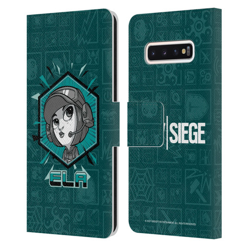 Tom Clancy's Rainbow Six Siege Chibi Operators Ela Leather Book Wallet Case Cover For Samsung Galaxy S10