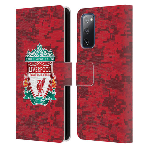 Liverpool Football Club Digital Camouflage Home Red Crest Leather Book Wallet Case Cover For Samsung Galaxy S20 FE / 5G