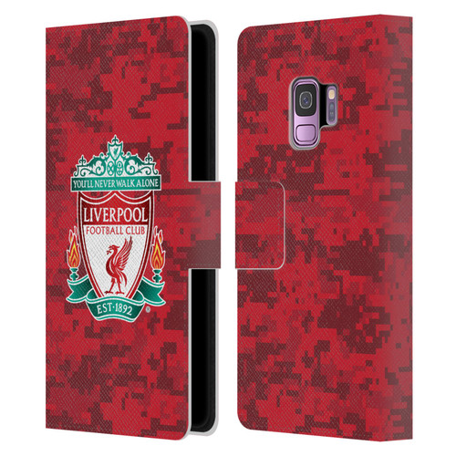 Liverpool Football Club Digital Camouflage Home Red Crest Leather Book Wallet Case Cover For Samsung Galaxy S9