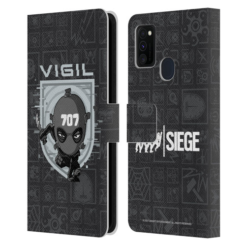 Tom Clancy's Rainbow Six Siege Chibi Operators Vigil Leather Book Wallet Case Cover For Samsung Galaxy M30s (2019)/M21 (2020)