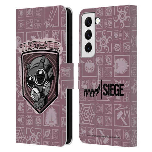 Tom Clancy's Rainbow Six Siege Chibi Operators Thatcher Leather Book Wallet Case Cover For Samsung Galaxy S22 5G