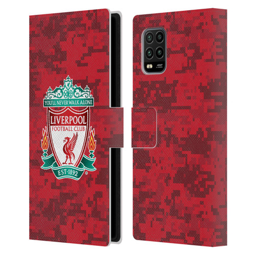 Liverpool Football Club Digital Camouflage Home Red Crest Leather Book Wallet Case Cover For Xiaomi Mi 10 Lite 5G