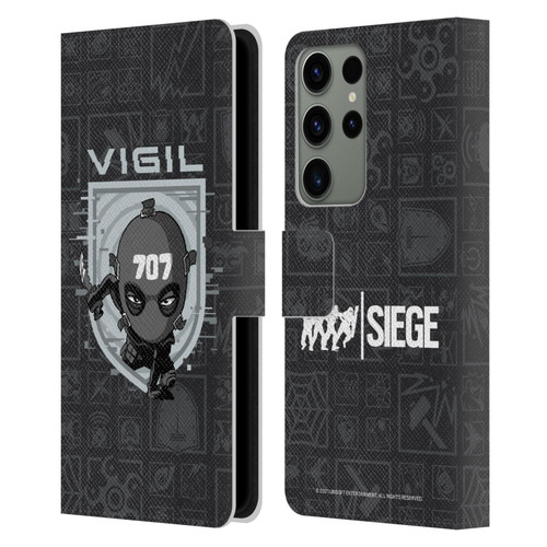 Tom Clancy's Rainbow Six Siege Chibi Operators Vigil Leather Book Wallet Case Cover For Samsung Galaxy S23 Ultra 5G