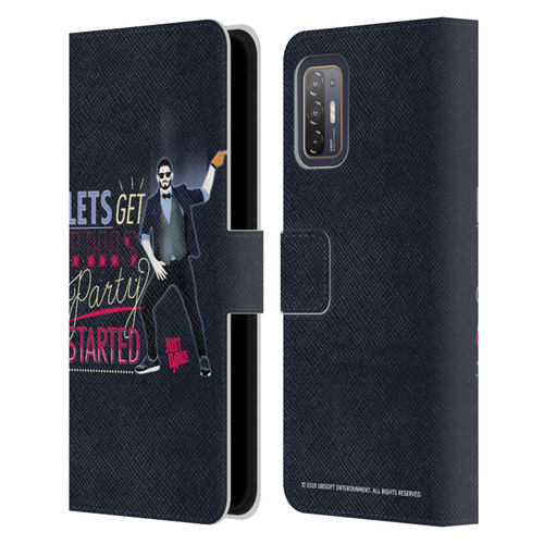 Just Dance Artwork Compositions Party Started Leather Book Wallet Case Cover For HTC Desire 21 Pro 5G