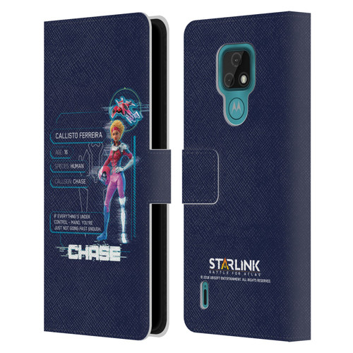 Starlink Battle for Atlas Character Art Chase Leather Book Wallet Case Cover For Motorola Moto E7