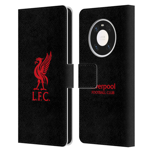 Liverpool Football Club Liver Bird Red Logo On Black Leather Book Wallet Case Cover For Huawei Mate 40 Pro 5G