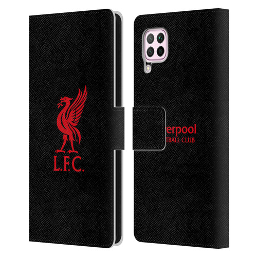 Liverpool Football Club Liver Bird Red Logo On Black Leather Book Wallet Case Cover For Huawei Nova 6 SE / P40 Lite