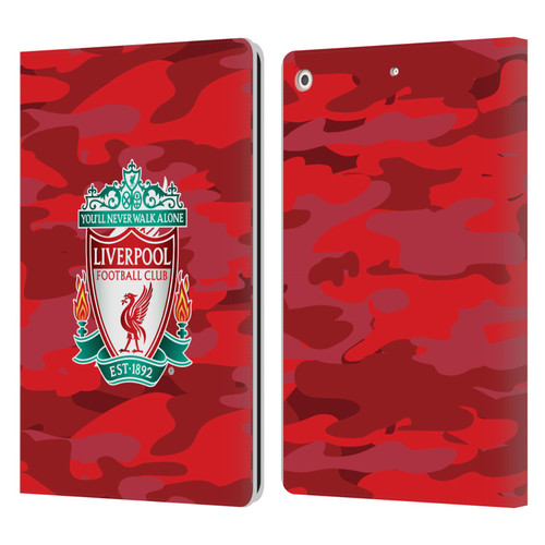 Liverpool Football Club Camou Home Colourways Crest Leather Book Wallet Case Cover For Apple iPad 10.2 2019/2020/2021