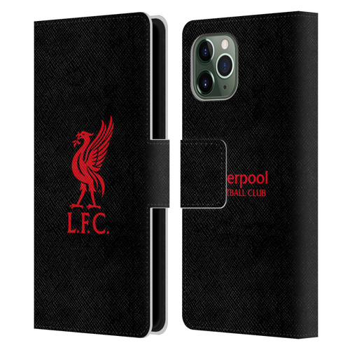 Liverpool Football Club Liver Bird Red Logo On Black Leather Book Wallet Case Cover For Apple iPhone 11 Pro