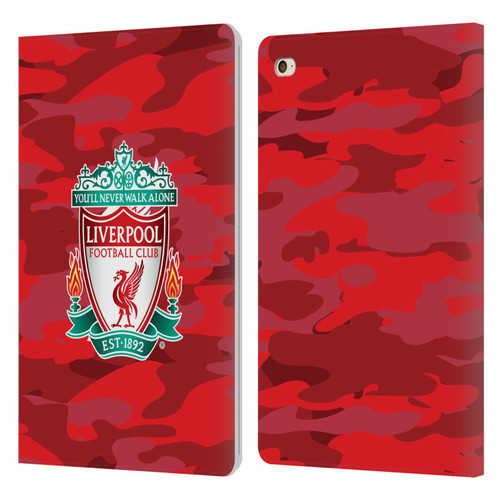 Liverpool Football Club Camou Home Colourways Crest Leather Book Wallet Case Cover For Apple iPad mini 4