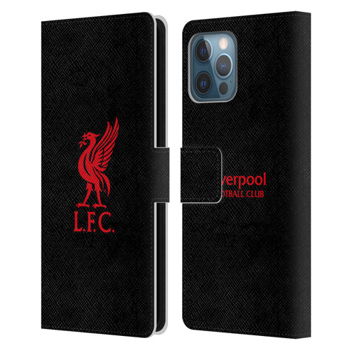 Liverpool Football Club Liver Bird Red Logo On Black Leather Book Wallet Case Cover For Apple iPhone 12 Pro Max