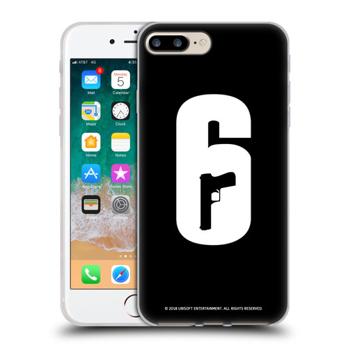 Tom Clancy's Rainbow Six Siege Logos Black And White Soft Gel Case for Apple iPhone 7 Plus / iPhone 8 Plus