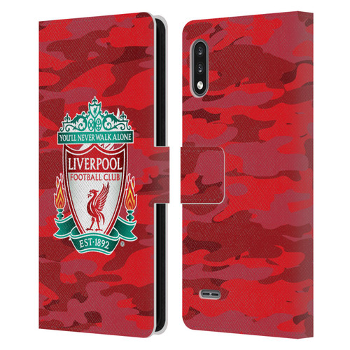 Liverpool Football Club Camou Home Colourways Crest Leather Book Wallet Case Cover For LG K22