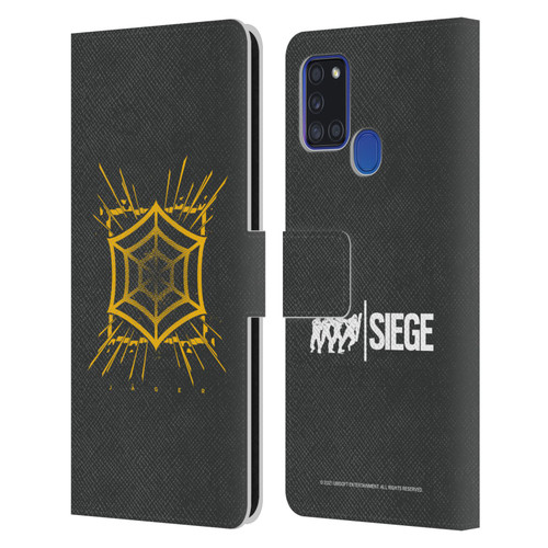 Tom Clancy's Rainbow Six Siege Icons Jager Leather Book Wallet Case Cover For Samsung Galaxy A21s (2020)