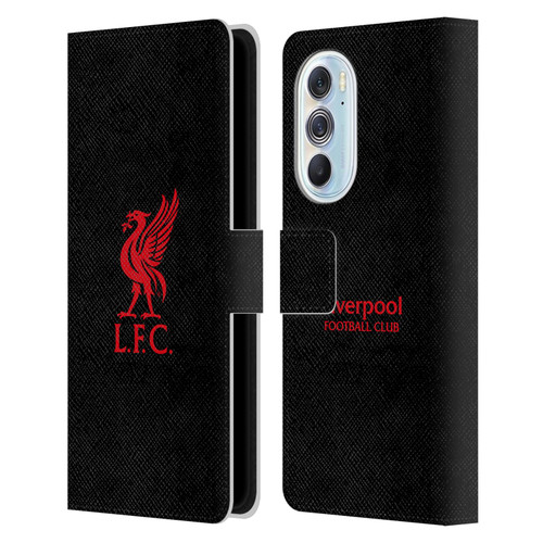 Liverpool Football Club Liver Bird Red Logo On Black Leather Book Wallet Case Cover For Motorola Edge X30