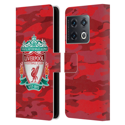 Liverpool Football Club Camou Home Colourways Crest Leather Book Wallet Case Cover For OnePlus 10 Pro