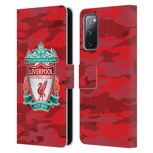 Liverpool Football Club Camou Home Colourways Crest Leather Book Wallet Case Cover For Samsung Galaxy S20 FE / 5G