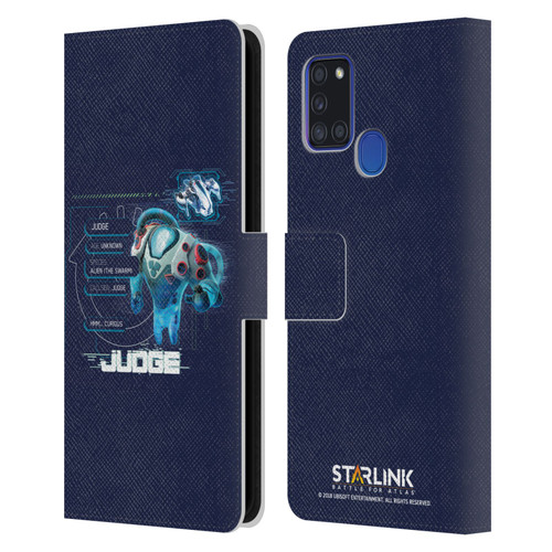 Starlink Battle for Atlas Character Art Judge 2 Leather Book Wallet Case Cover For Samsung Galaxy A21s (2020)