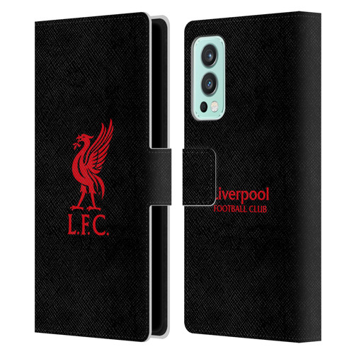 Liverpool Football Club Liver Bird Red Logo On Black Leather Book Wallet Case Cover For OnePlus Nord 2 5G