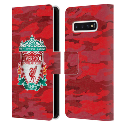 Liverpool Football Club Camou Home Colourways Crest Leather Book Wallet Case Cover For Samsung Galaxy S10