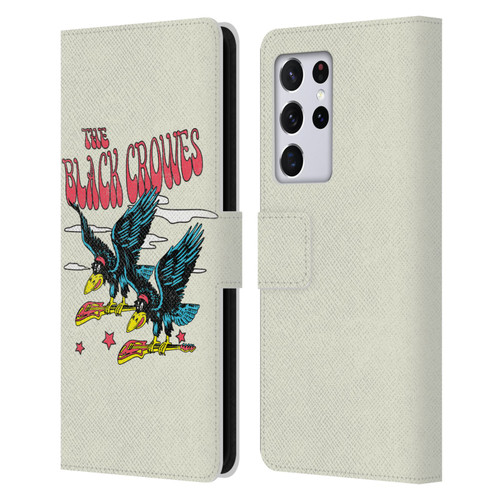 The Black Crowes Graphics Flying Guitars Leather Book Wallet Case Cover For Samsung Galaxy S21 Ultra 5G