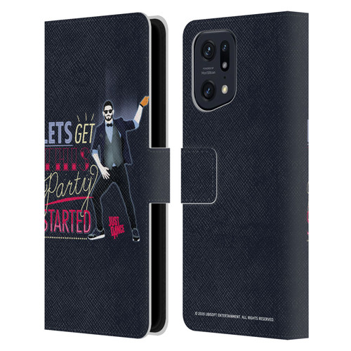 Just Dance Artwork Compositions Party Started Leather Book Wallet Case Cover For OPPO Find X5