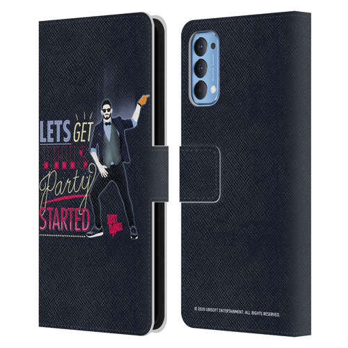 Just Dance Artwork Compositions Party Started Leather Book Wallet Case Cover For OPPO Reno 4 5G
