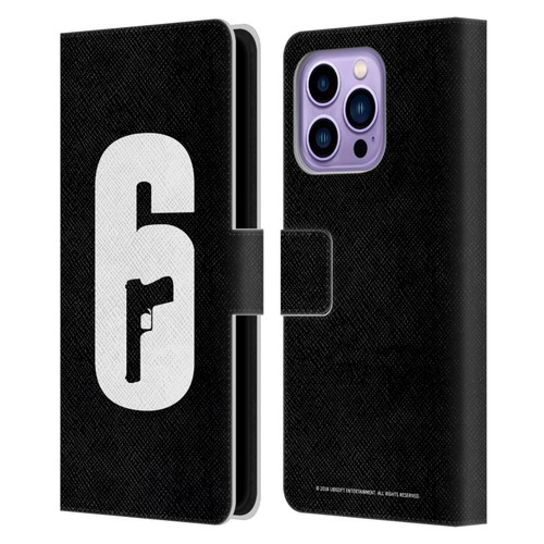 Tom Clancy's Rainbow Six Siege Logos Black And White Leather Book Wallet Case Cover For Apple iPhone 14 Pro Max